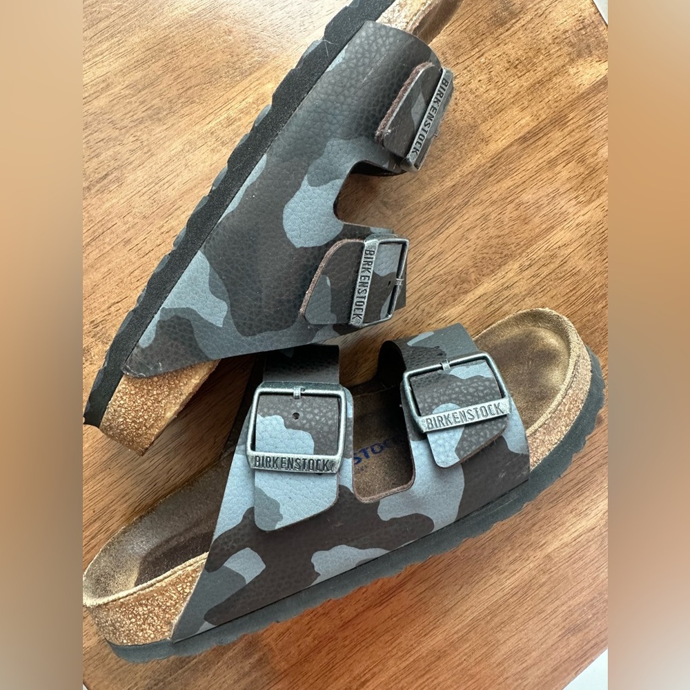 Birkenstock Arizona Black and Gray Camouflage Sandals - Picture 5 of 8